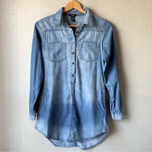 Rue21 Light Blue Denim Shirt Dress